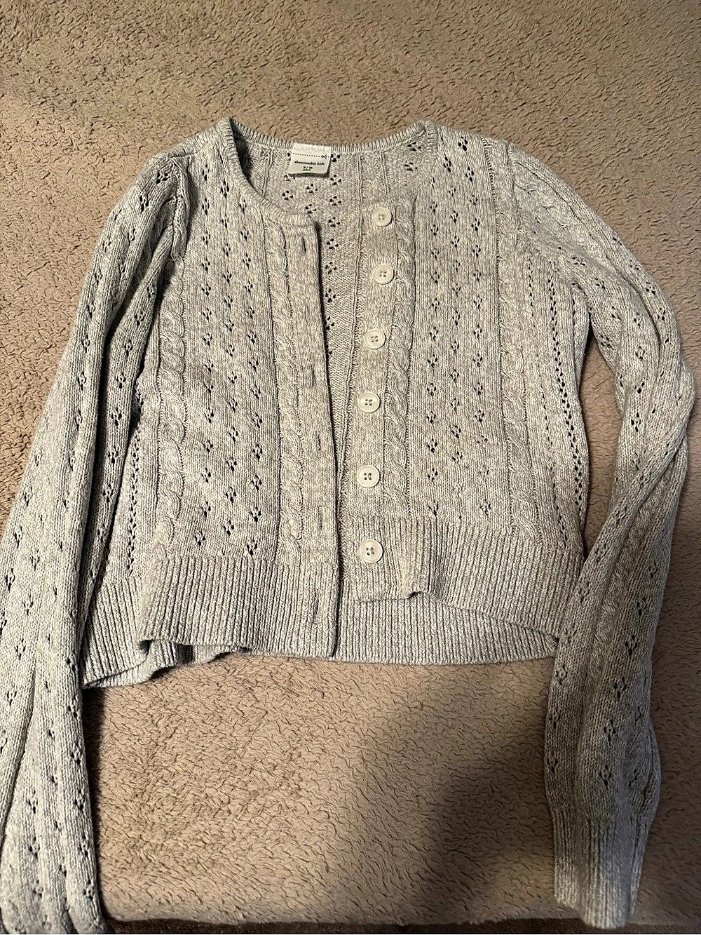 abercrombie kids Girls Knit Button Cardigan Gray Size 9/10